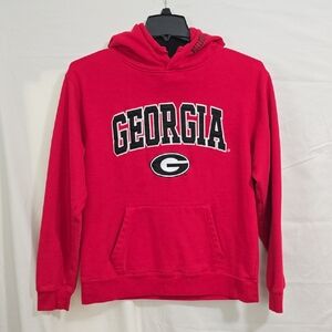 Stadium Athletics Mens Lg Red Georgia Hoodie w/ Kangaroo Pocket